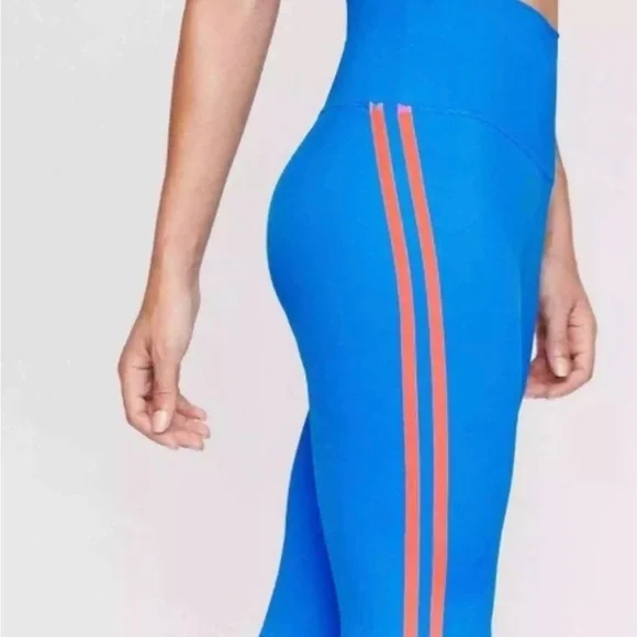 Wear It To Heart WITH Double Stripe Leggings Electric Blue Neon Small Rollergirl - Picture 2 of 11